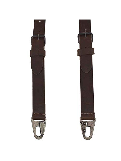 Hide & Drink, Rustic Leather Y Suspenders, Wedding & Party Essentials, Easy Fit With 8 Adjustable Holes, Medium (5 ft 3 in. to 5 ft 9 in.) Handmade Includes 101 Year Warr