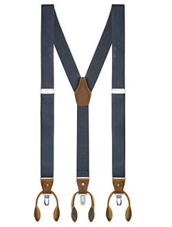 Buyless Fashion Suspenders For Men - 48" Adjustable Straps 1 1/4" - Y Back With Clips And Buttons