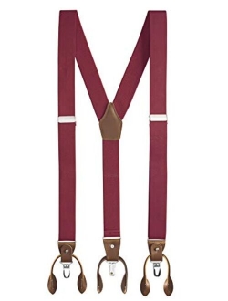 Buyless Fashion Suspenders For Men - 48" Adjustable Straps 1 1/4" - Y Back With Clips And Buttons