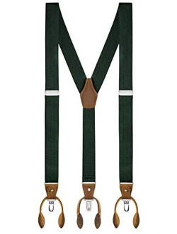 Buyless Fashion Suspenders For Men - 48" Adjustable Straps 1 1/4" - Y Back With Clips And Buttons