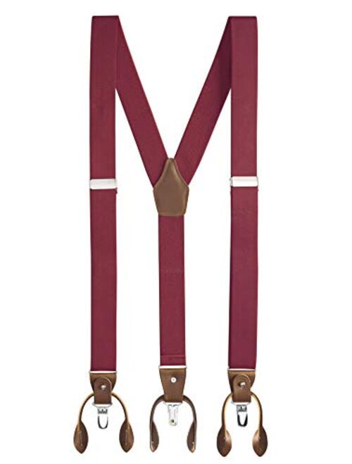 Buyless Fashion Suspenders For Men - 48" Adjustable Straps 1 1/4" - Y Back With Clips And Buttons