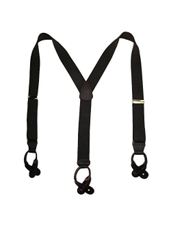 CTM Men's Elastic Button End Suspenders