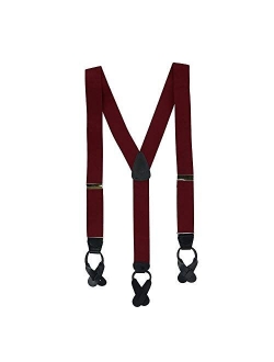 CTM Men's Elastic Button End Suspenders