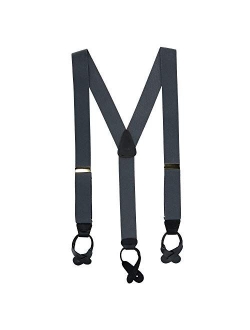 CTM Men's Elastic Button End Suspenders