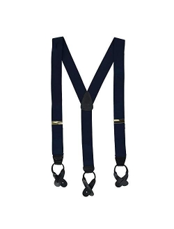 CTM Men's Elastic Button End Suspenders