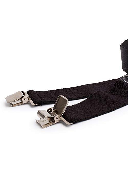 Melo Tough Mens Suspender work suspenders with 2" Wide Adjustable and Elastic Braces X Shape with Very Strong Clips - Heavy Duty(Blue)