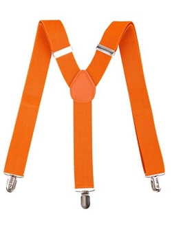 Livingston Unisex Vintage-Style Clip-On Adjustable Full Elastic Suspenders for Pants Skirts Shorts