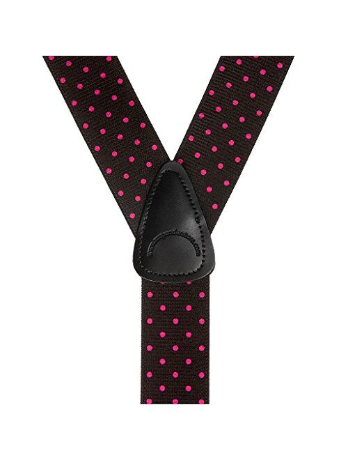 SuspenderStore Men's 1.5-Inch Wide BUTTON Suspenders: Stripes, Dots, Checks