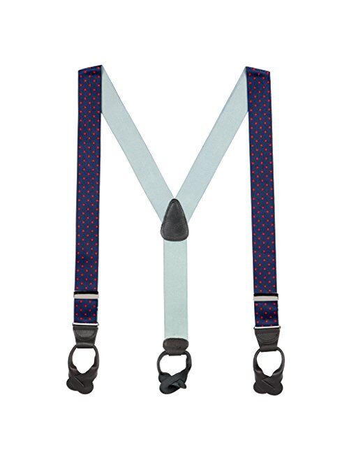 SuspenderStore Men's 1.5-Inch Wide BUTTON Suspenders: Stripes, Dots, Checks