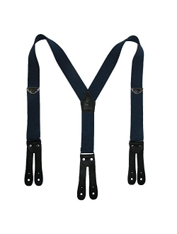 Welch Men's Elastic Button-End Y-Back 1 1/2 Inch Double Face Suspenders