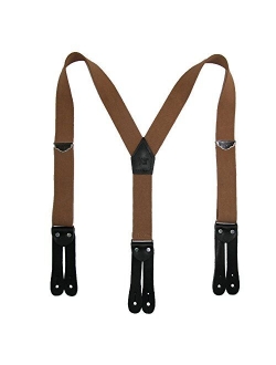 Welch Men's Elastic Button-End Y-Back 1 1/2 Inch Double Face Suspenders