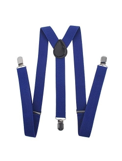 TopTie Unisex Suspenders Solid Color Y-Back Clip Suspender - 1 Inch Wide