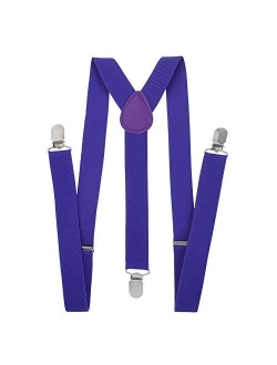 TopTie Unisex Suspenders Solid Color Y-Back Clip Suspender - 1 Inch Wide