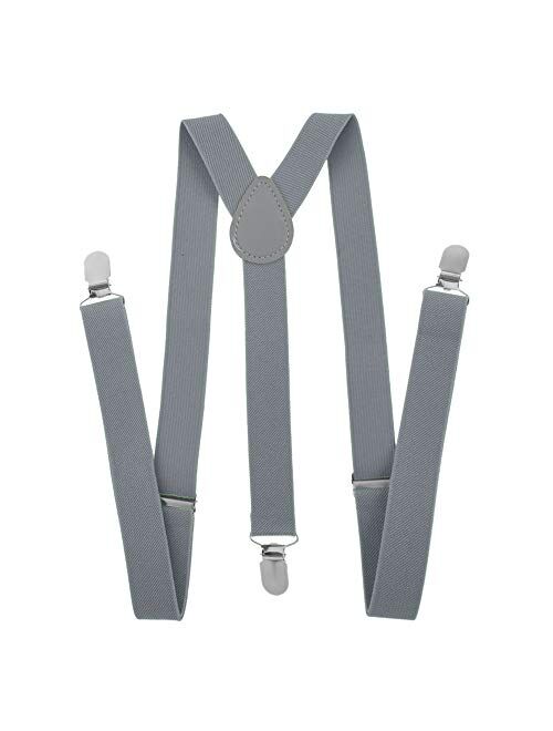 TopTie Unisex Suspenders Solid Color Y-Back Clip Suspender - 1 Inch Wide