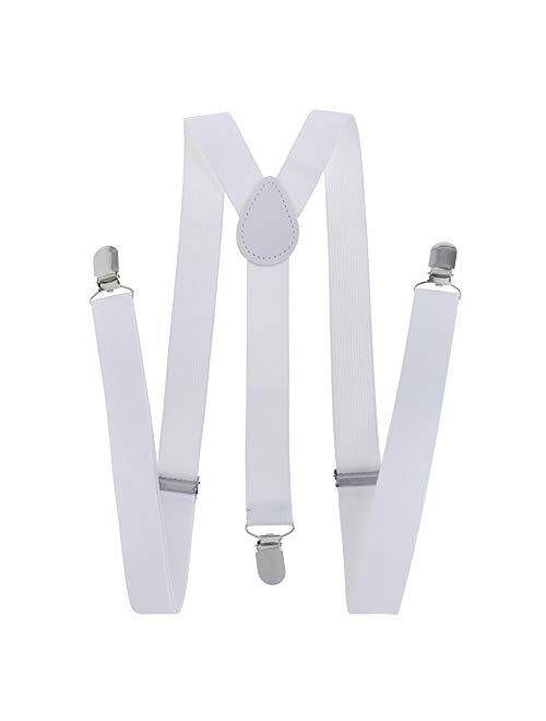 TopTie Unisex Suspenders Solid Color Y-Back Clip Suspender - 1 Inch Wide