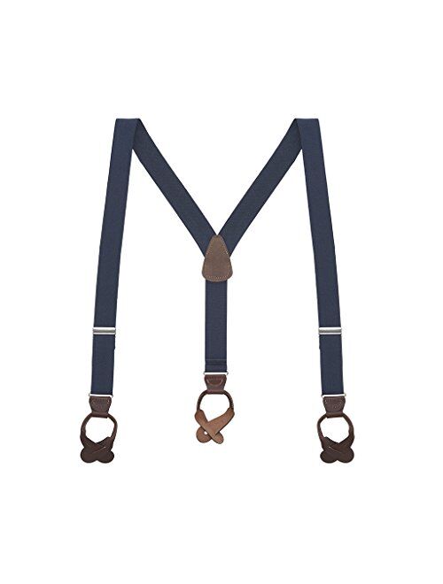 SuspenderStore Men's Y-Back Button Suspenders - 1.25 Inches Wide