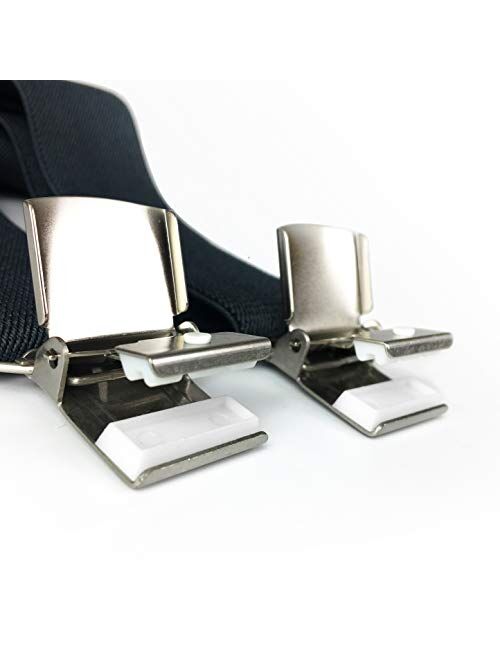 Men's X-Back 1.4 Inches Wide Heavy Duty Clips Adjustable Suspenders