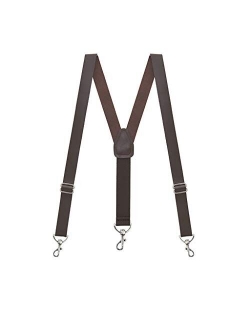 SuspenderStore Men's Leather 1-Inch Wide Trigger Snap Suspenders