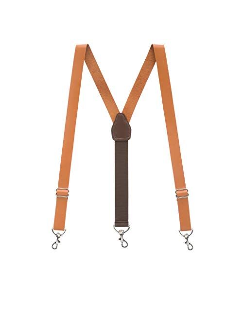 SuspenderStore Men's Leather 1-Inch Wide Trigger Snap Suspenders