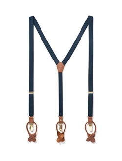 JJ SUSPENDERS Thin Y Suspenders For Men with Elastic Strap & Interchangeable Clips