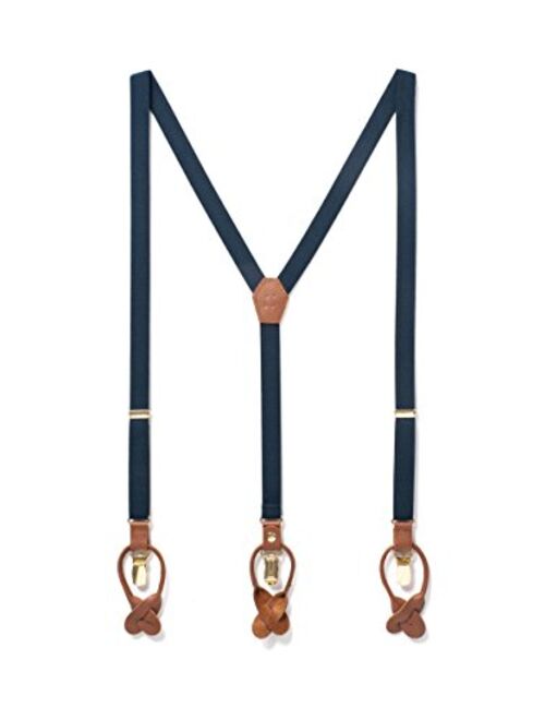 JJ SUSPENDERS Thin Y Suspenders For Men with Elastic Strap & Interchangeable Clips