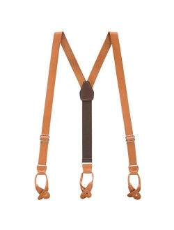 SuspenderStore Men's Leather Suspenders - 1-Inch Wide - Button