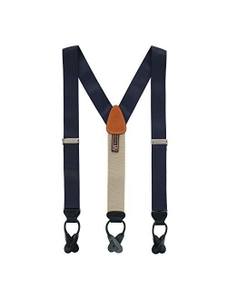 Trafalgar Men's Hudson Solid Button End Braces (Suspenders)