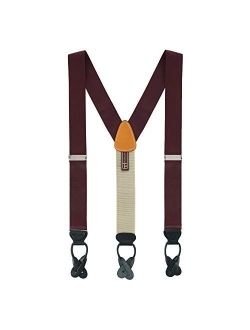 Trafalgar Men's Hudson Solid Button End Braces (Suspenders)