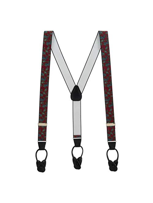 Men's Paisley Button Suspenders