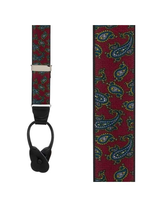 Men's Paisley Button Suspenders