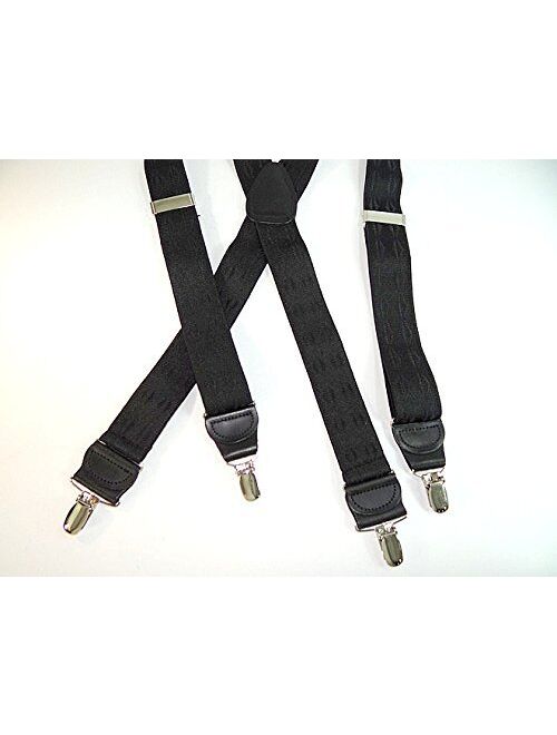 Hold-Ups Elddis Black Jacquard 1 1/2" wide in X-back style No-slip Nickel Clips