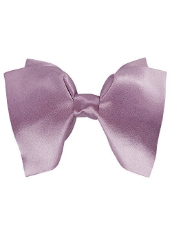 Mens 100% Satin Silk Oversized Pre-tied Bowtie Handmade Solid Formal Tuxedo Big Bow Ties