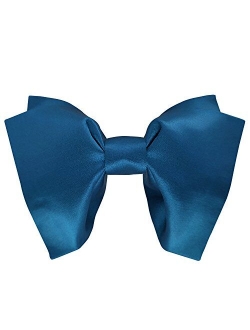 Mens 100% Satin Silk Oversized Pre-tied Bowtie Handmade Solid Formal Tuxedo Big Bow Ties