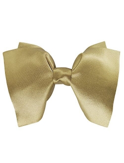 Mens 100% Satin Silk Oversized Pre-tied Bowtie Handmade Solid Formal Tuxedo Big Bow Ties