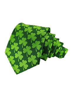 Men's Exquisite Woven Tie Green Clover Neckties