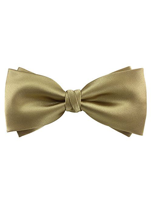 GUUNIEE Mens Matte Satin Bowtie Solid Bow Ties