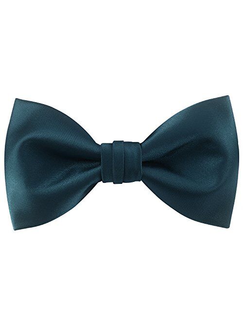 GUUNIEE Mens Matte Satin Bowtie Solid Bow Ties