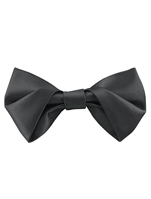 GUUNIEE Mens Matte Satin Bowtie Solid Bow Ties