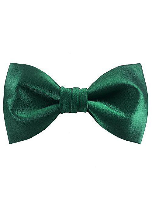 GUUNIEE Mens Matte Satin Bowtie Solid Bow Ties