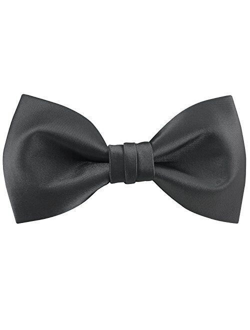 GUUNIEE Mens Matte Satin Bowtie Solid Bow Ties