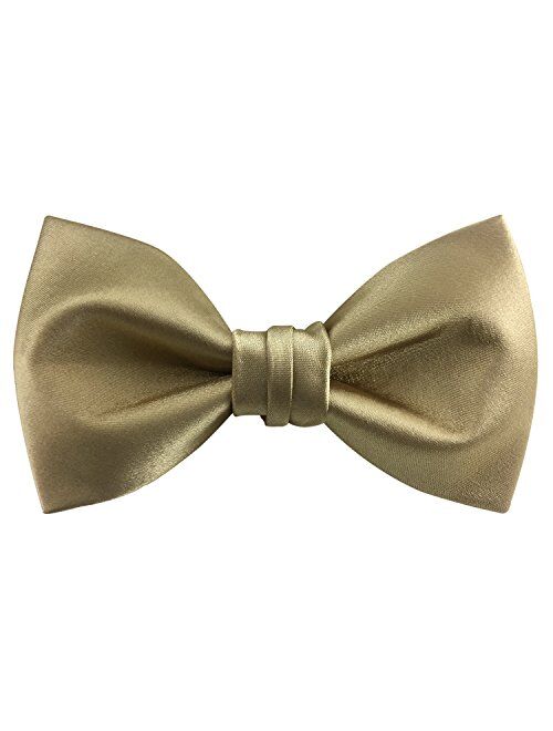 GUUNIEE Mens Matte Satin Bowtie Solid Bow Ties