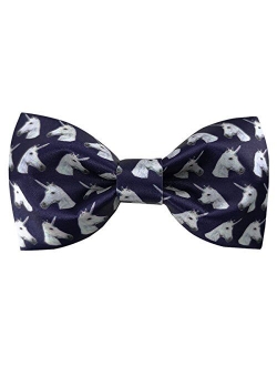 100% Satin Silk Mens Pre-tied Bowtie Unicorn Horse Solid Bow Ties