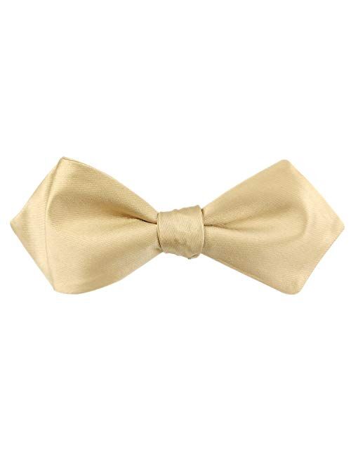 GUUNIEE Men's Exquisite Woven Silk Self Bowtie Solid Diamond Bow Ties