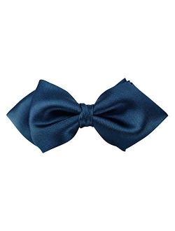 Men's Luxurious Matte 100% Satin Silk Pre-tied Bowtie Solid Diamond Bow Ties