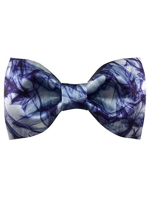 GUUNIEE 100% Satin Silk Mens Pre-tied Bowtie Solid Bow Ties-Warm Color Series