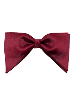 Mens Satin Silk Oversized Pre-tied Bowtie Handmade Formal Tuxedo Big Bow Ties