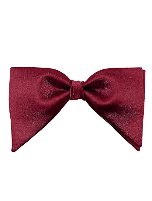 GUUNIEE Mens Satin Silk Oversized Pre-tied Bowtie Handmade Formal Tuxedo Big Bow Ties