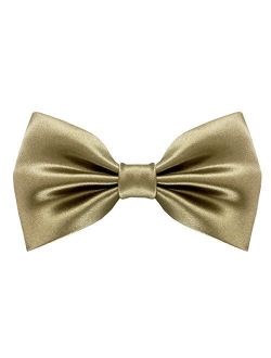 Mens 100% Silk Pre-tied Bowtie Solid Bow Ties