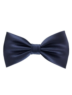 Mens 100% Silk Pre-tied Bowtie Solid Bow Ties