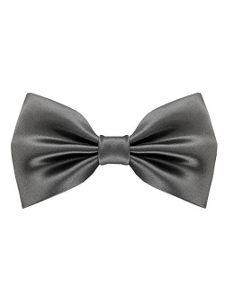 Mens 100% Silk Pre-tied Bowtie Solid Bow Ties